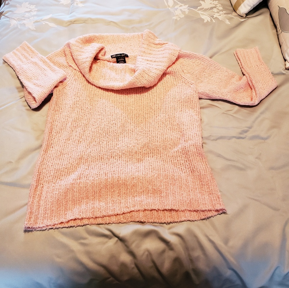 Pink cowl neck sweater